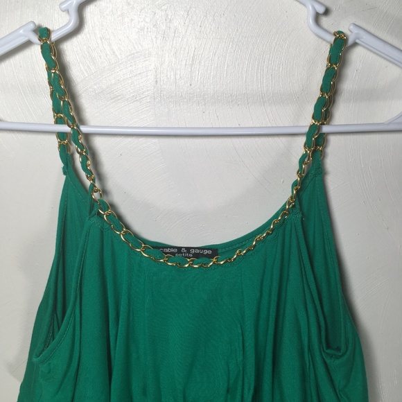 Green Cable & Gauge Layered Tank Top, Small - ST73 - Picture 4 of 4